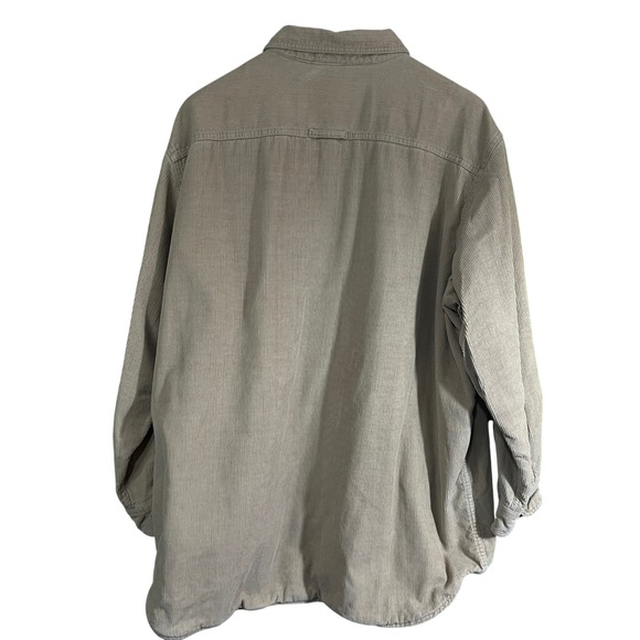 LL Bean Mens XXL Corduroy Flannel Lined Shirt Jacket Tan Beige - Picture 2 of 5